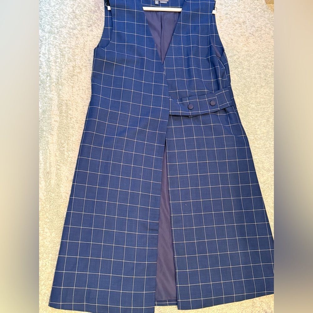 Anthropologie Navy Checkered Garment - Picture 2 of 5